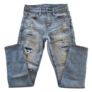 American Eagle Athletic Skinny Jeans Mens 26x28 Distressed Airflex+ Temp Tech